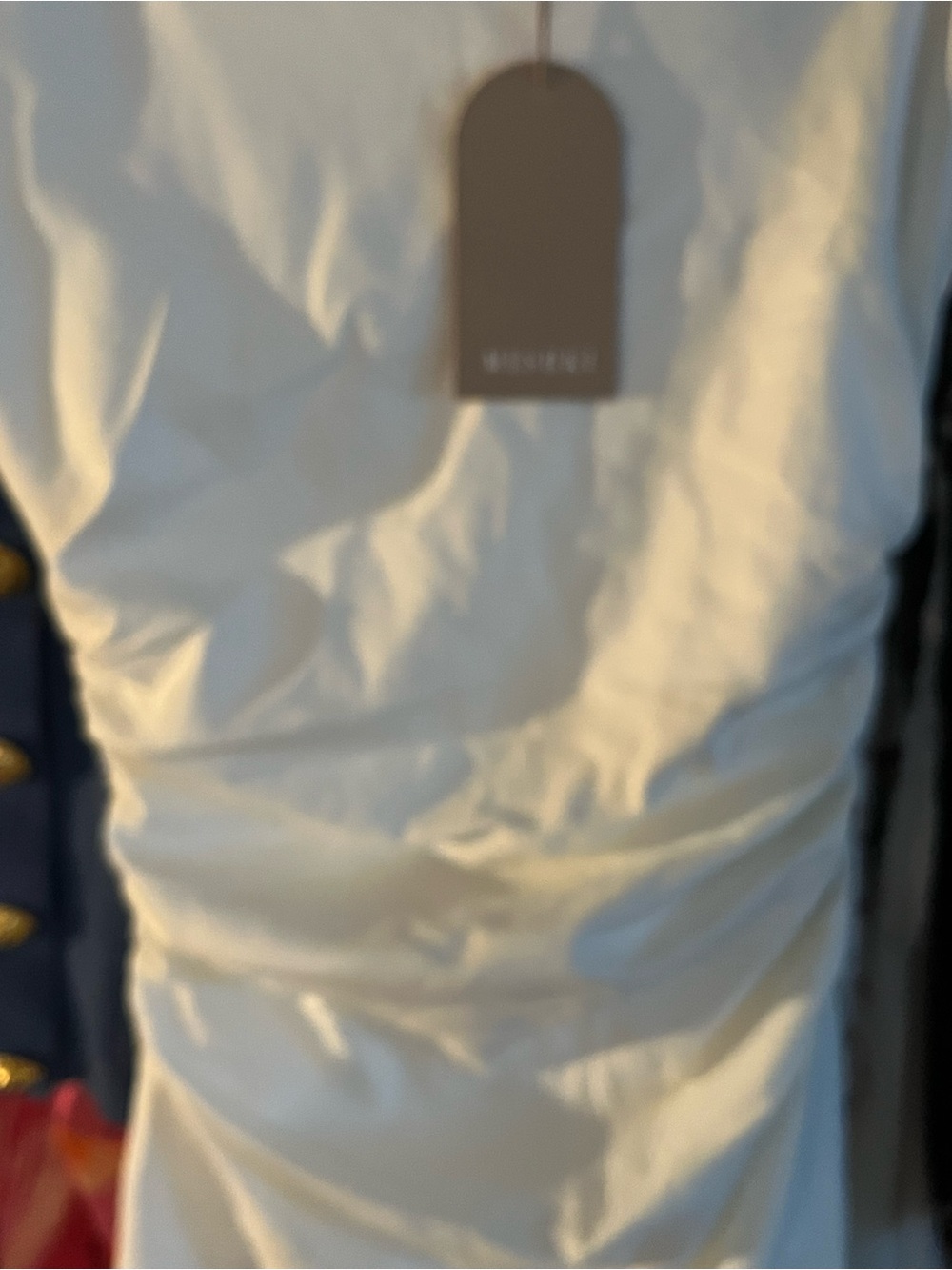 Meshki White Ruched Mini Dress - Picture 4 of 7